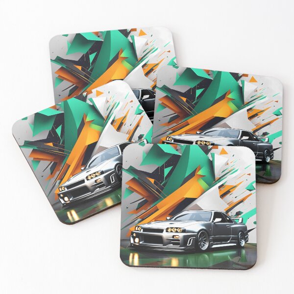 Item preview, Nissan Skyline GTR 34 Silver Abstract Background designed and sold by Salimgor Hangaround Music.