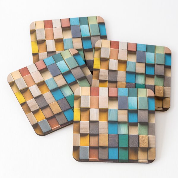 Item preview, Colorful background of multi colored wooden blocks designed and sold by Giuseppe Cammino.
