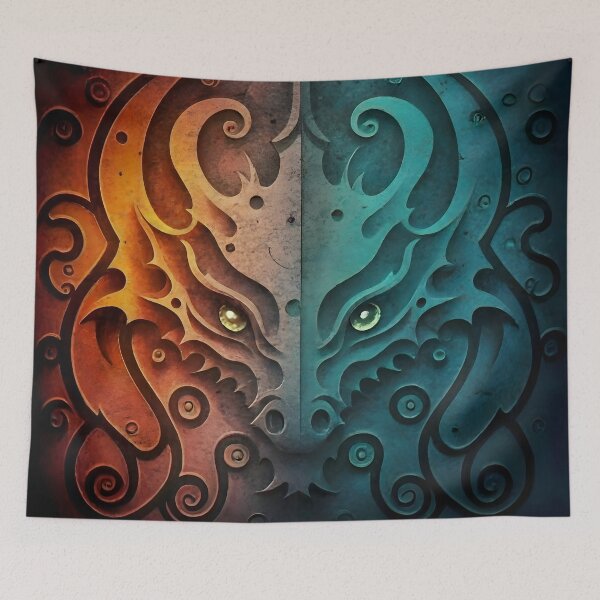 Item preview, Elvish Dragon Head Grunge Design  designed and sold by DragonRealms.
