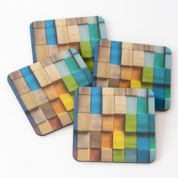 Item preview, Colorful background of multi colored wooden blocks designed and sold by Giuseppe Cammino.