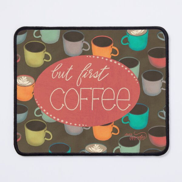 Item preview, But First, Coffee - peachy pink designed and sold by Ella Scott.