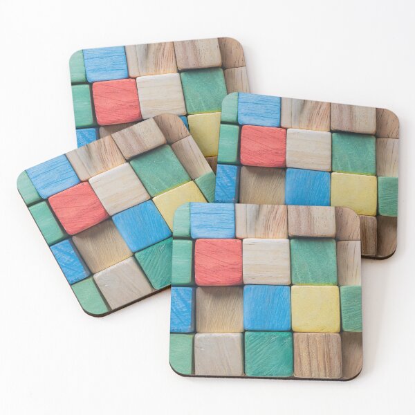 Item preview, Colorful background of multi colored wooden blocks designed and sold by Giuseppe Cammino.