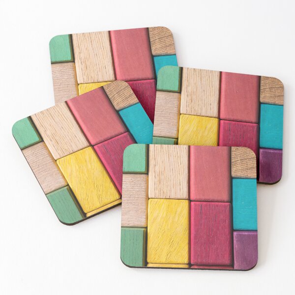 Item preview, Fondo colorido de bloques de madera multicolores designed and sold by Giuseppe Cammino.