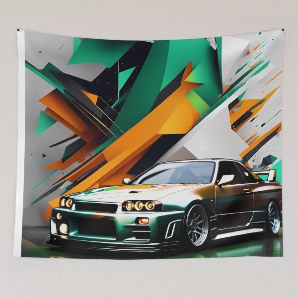 Item preview, Nissan Skyline GTR 34 Foil Design, Abstract Background designed and sold by Salimgor Hangaround Music.