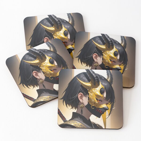 Item preview, Yellow Demon Mask Samurai #1 designed and sold by PaperAI.