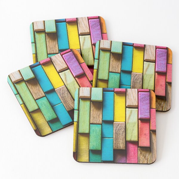 Item preview, Colorful background of multi colored wooden blocks designed and sold by Giuseppe Cammino.