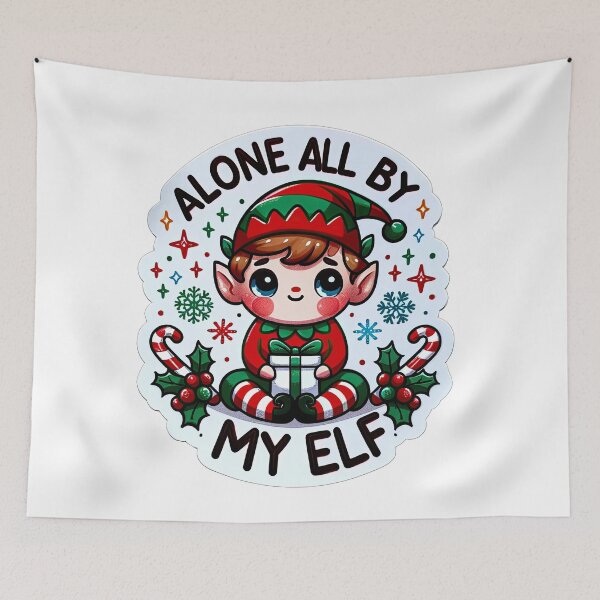 Item preview, Alone But Merry: An Elf's Festive Journey Sticker designed and sold by GoBeyondChannel.