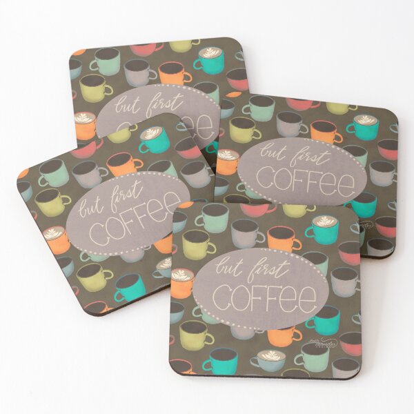 Item preview, But First, Coffee - dusty purple designed and sold by Ella Scott.