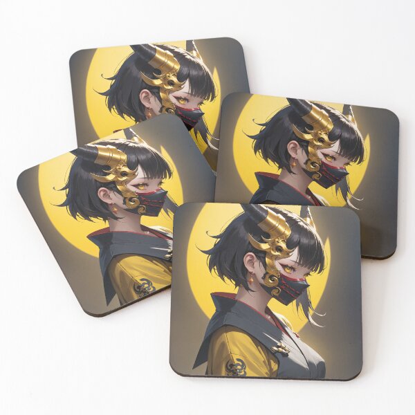 Item preview, Yellow Demon Mask Samurai #2 designed and sold by PaperAI.