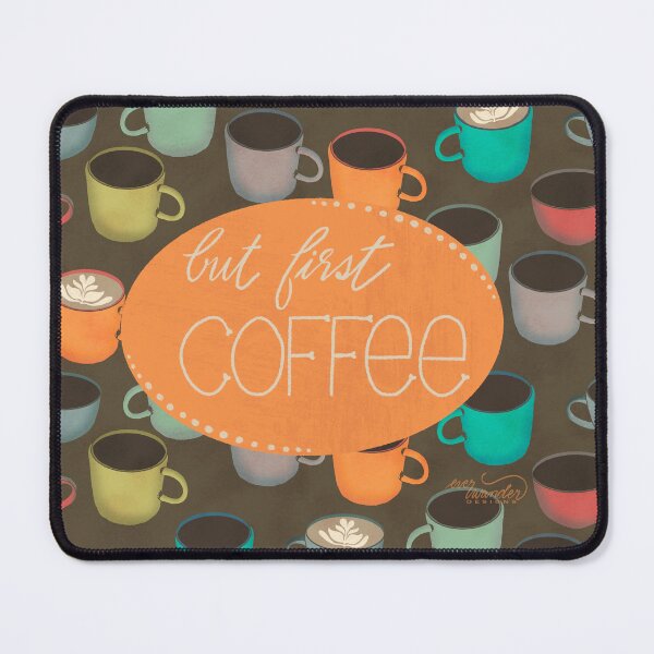 Item preview, But First, Coffee - tangerine designed and sold by Ella Scott.
