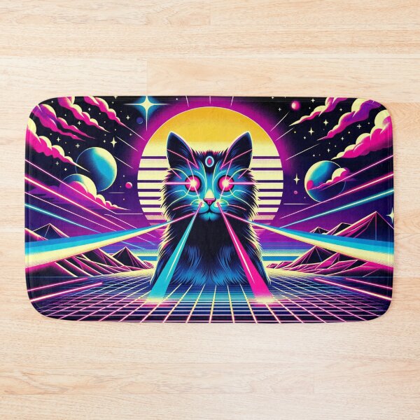 Item preview, Synthwave Laser Space Cat designed and sold by Zestpond.