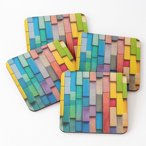Item preview, Colorful background of multi colored wooden blocks designed and sold by Giuseppe Cammino.