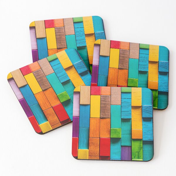 Item preview, Colorful background of multi colored wooden blocks designed and sold by Giuseppe Cammino.