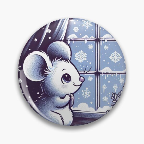 Item preview, "Cozy Winter Mouse: Adorable Snowflake Gazing in Cute Art Style" designed and sold by Huycao211.