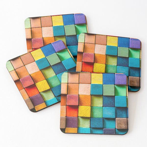 Item preview, Colorful background of multi colored wooden blocks designed and sold by Giuseppe Cammino.