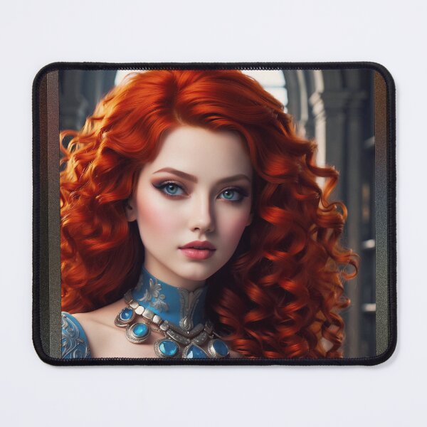 Item preview, Portrait Of The Redhead Natasha Ecarianna Captivating AI Concept Art by Xzendor7 designed and sold by Xzendor7 Digital Art Creations.