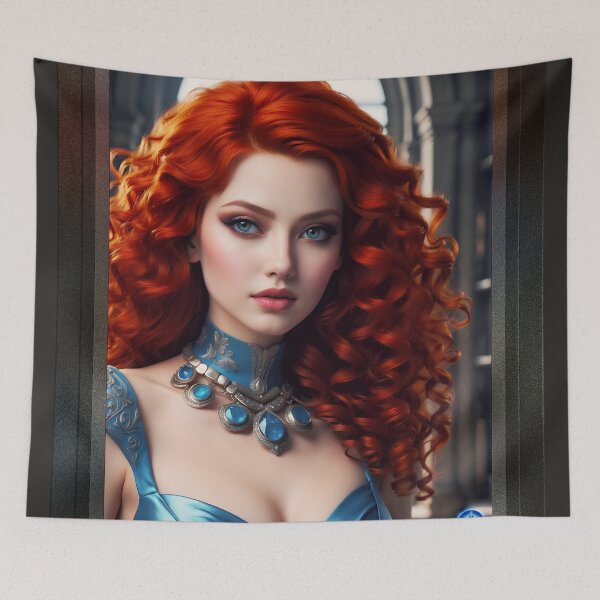 Item preview, Portrait Of The Redhead Natasha Ecarianna Captivating AI Concept Art by Xzendor7 designed and sold by Xzendor7 Digital Art Creations.