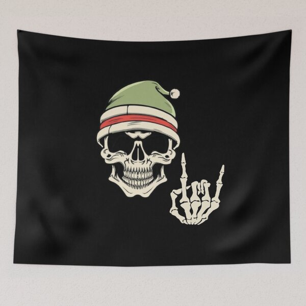 Item preview, Skeleton Santa Hat Rock And Roll Hand Cool Christmas Gifts designed and sold by SlocifieShop.