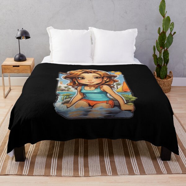 Item preview, Cute girl on the beach designed and sold by ArtCraftLab.