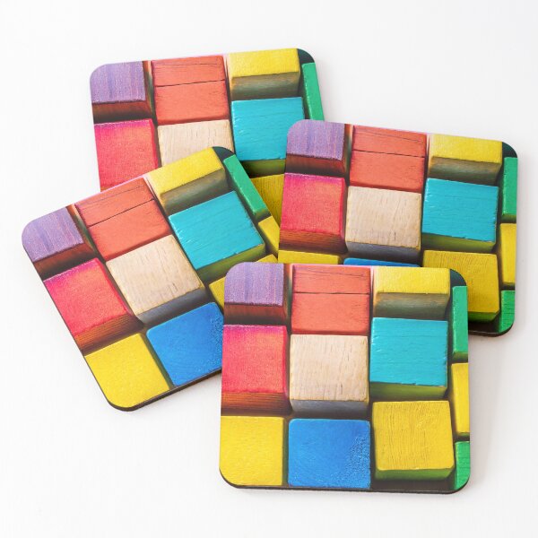 Item preview, Colorful background of multi colored wooden blocks designed and sold by Giuseppe Cammino.
