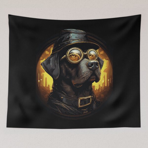 Item preview, Steampunk Labrador Dog in Cartoon Aviator Style designed and sold by EternalDelight1.