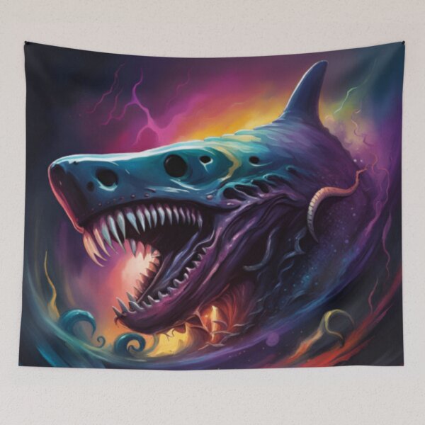 Item preview, Lovecraftian Shark designed and sold by 3hornCreations.