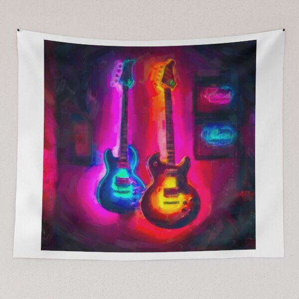 Item preview, Bluesy Rock guitars and neon designed and sold by FabFreakShop.
