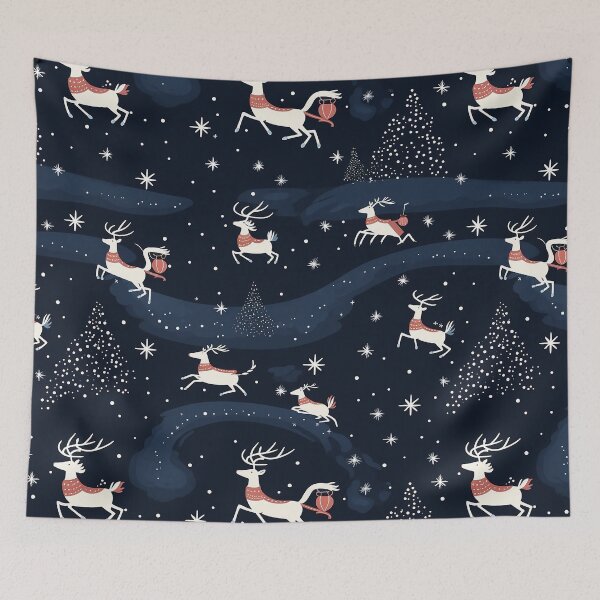 Item preview, Reindeer and sled seamless pattern designed and sold by Reichcorp.