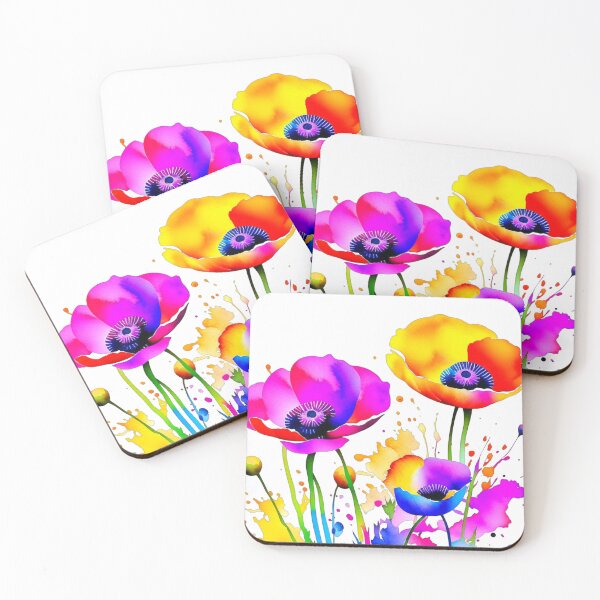 Artikelvorschau, Farbspritzer Mohnblumen entworfen und verkauft von MirucaDesign.