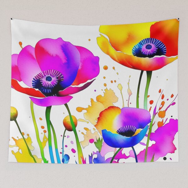 Artikelvorschau, Farbspritzer Mohnblumen entworfen und verkauft von MirucaDesign.