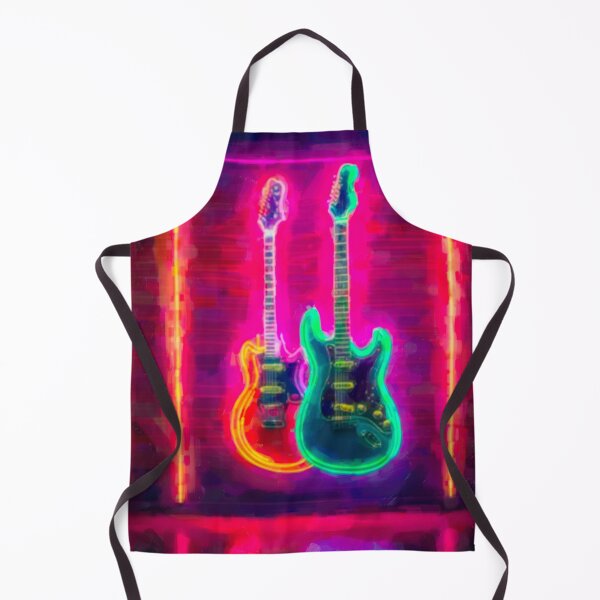 Item preview, Electric guitars in neon light frame painting designed and sold by FabFreakShop.