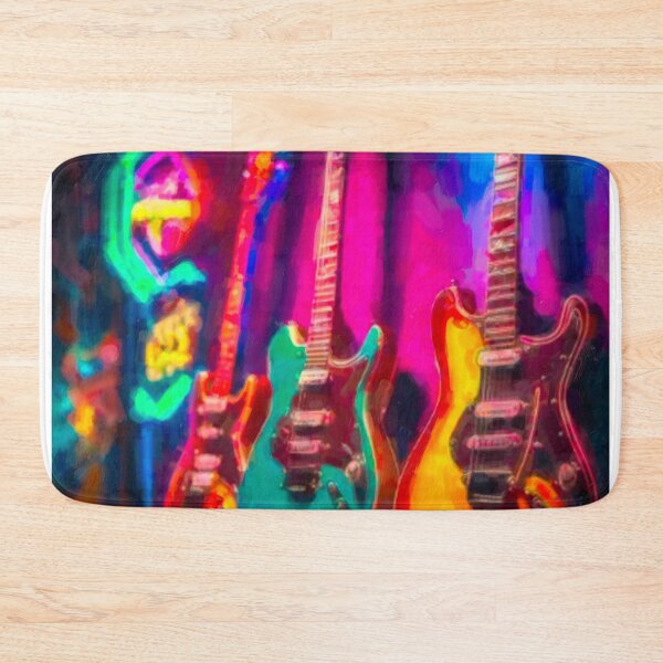 Item preview, Electric guitars in in bar painting designed and sold by FabFreakShop.