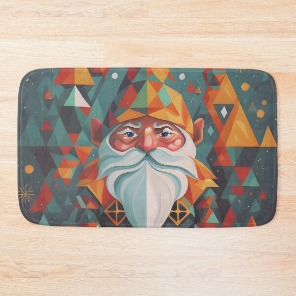 Item preview, Abstract Winter Orange Geometric Gnome designed and sold by DragonRealms.