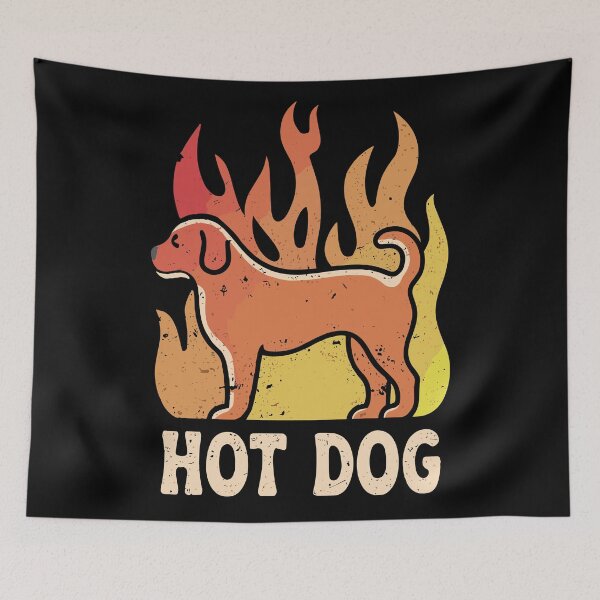 Item preview, Hot dog ,fire funny dog designed and sold by gittuska11.