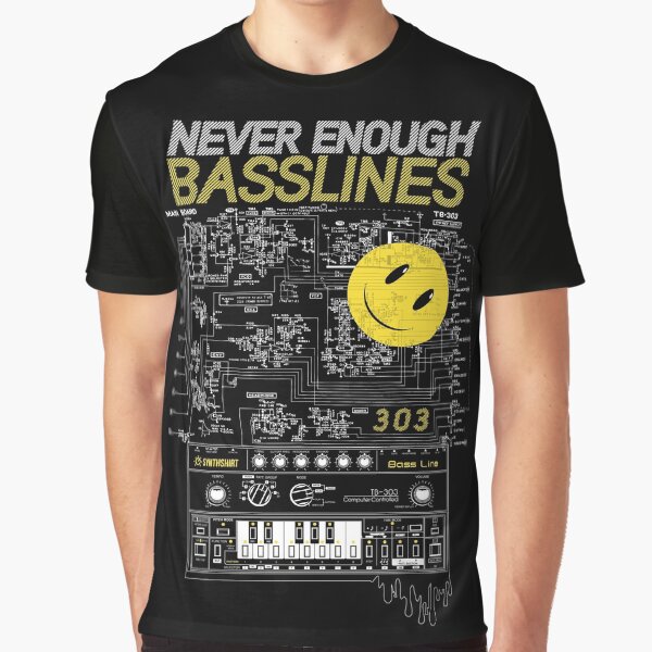 Item preview, 303 / Never Enough Basslines designed and sold by synthshirts.