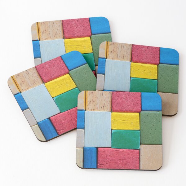 Item preview, Colorful background of multi colored wooden blocks designed and sold by Giuseppe Cammino.