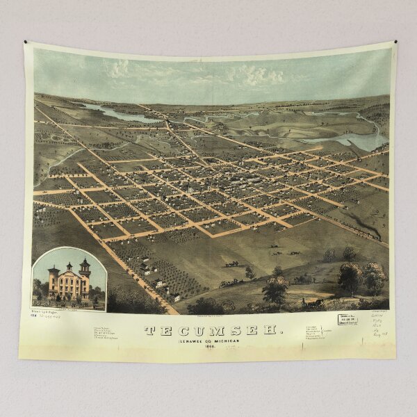 Item preview, Tecumseh, Michigan (1868) designed and sold by allhistory.