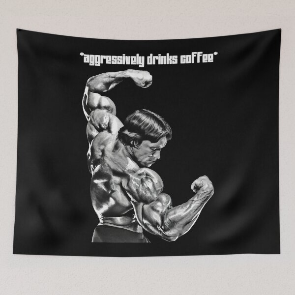 Item preview, Aggressively drinks coffee. Arnold Schwarzenegger Fan art. designed and sold by HuzaifaNaveedh.