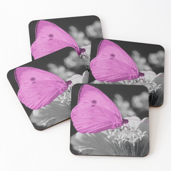 Item preview, Pink Butterfly on Black and White Flower designed and sold by Ewa Miller.