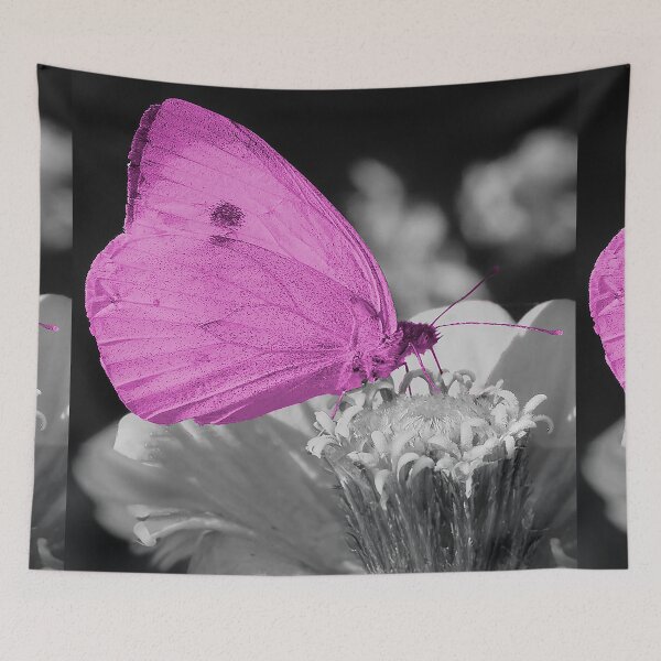Item preview, Pink Butterfly on Black and White Flower designed and sold by Ewa Miller.