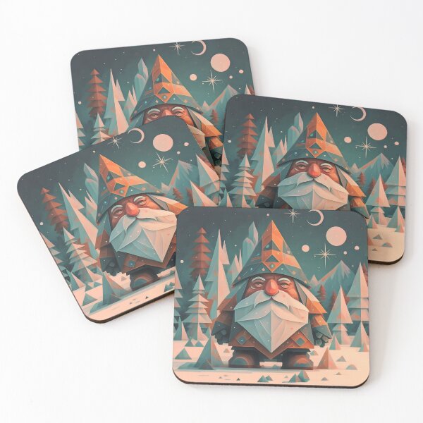 Item preview, Abstract Winter Orange Geometric Gnome designed and sold by DragonRealms.
