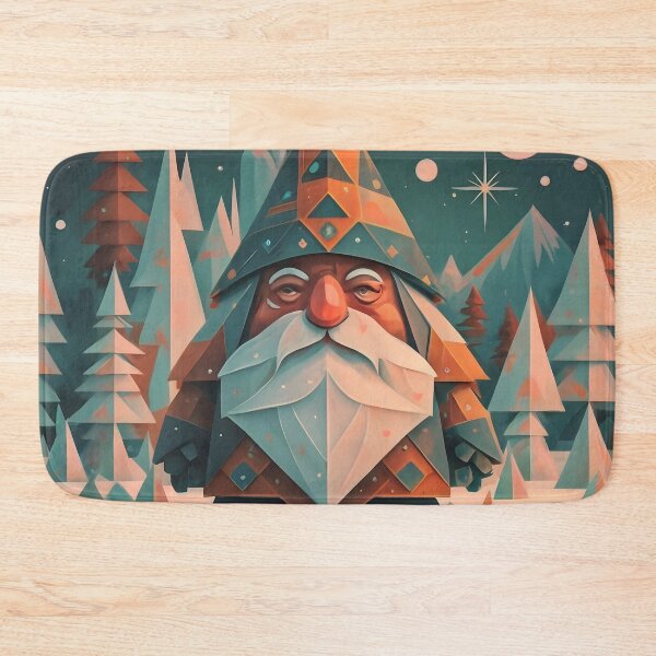 Item preview, Abstract Winter Orange Geometric Gnome designed and sold by DragonRealms.