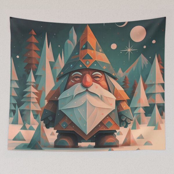 Item preview, Abstract Winter Orange Geometric Gnome designed and sold by DragonRealms.