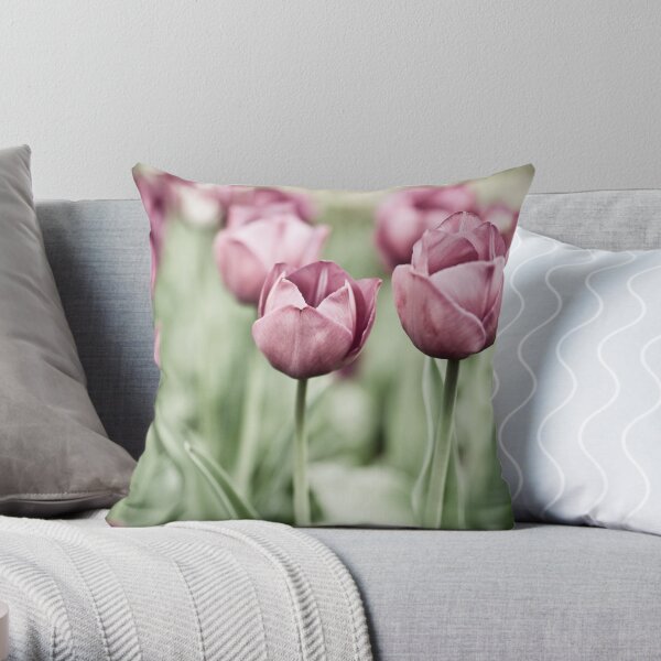 Tulip Garden Throw Pillow
