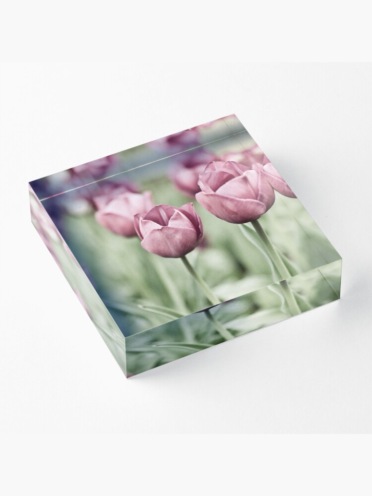 Alternate view of Tulip Garden Acrylic Block