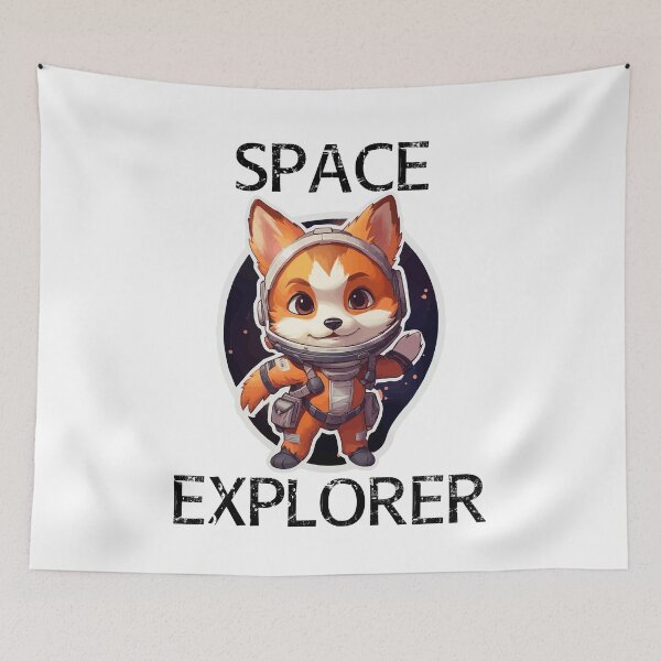 Item preview, Red Fox Astronaut - Space Explorer (Black Lettering) designed and sold by VelvetRoom.