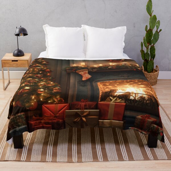 Item preview, Cozy room with Christmas tree and gifts designed and sold by Art by Lilia.