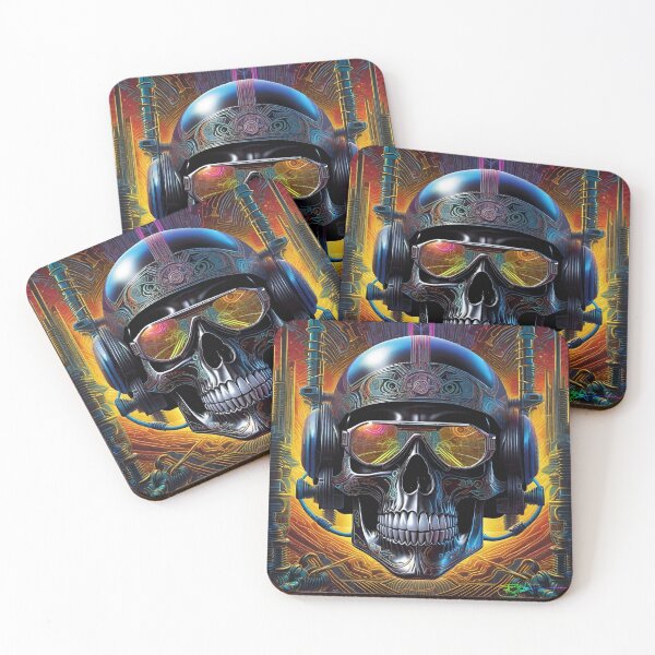 Item preview, Groovy Cyber Skulls – Psychedelic Patterns 11 designed and sold by Benito Del Ray.