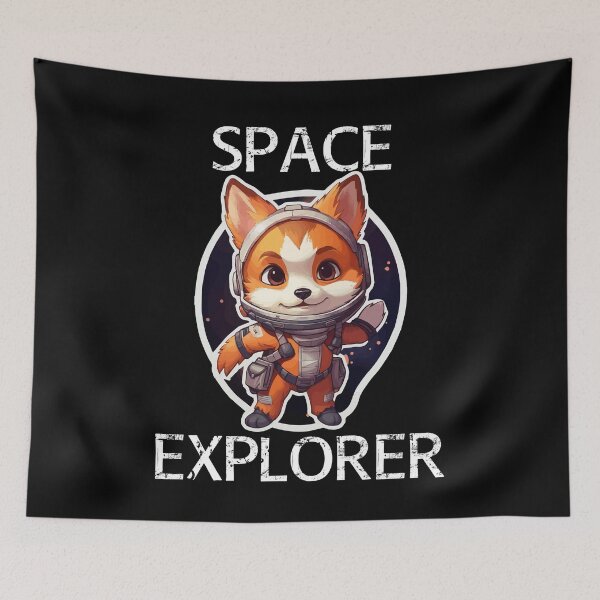Item preview, Red Fox Astronaut - Space Explorer (White Lettering) designed and sold by VelvetRoom.