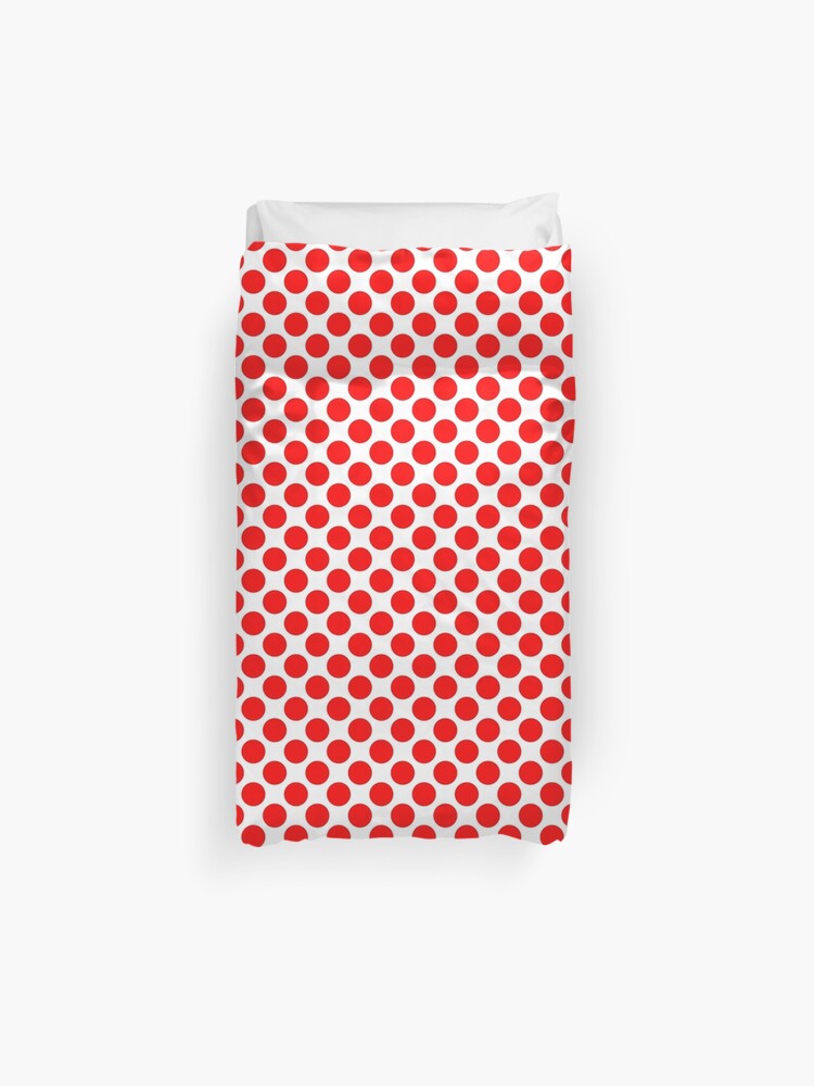 Red Polka Dot Circle Pattern Duvet Cover By Valeriesgallery